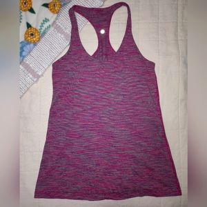 LULULEMON Cool Racerback Tank Top Space Dye Camo Rosewood Fireside Red Size 4